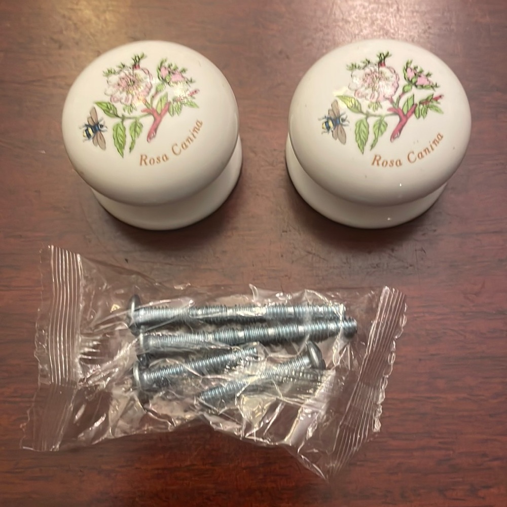Portmeirion botanic garden drawer pulls floral cabinet knobs flowers bundle 6 - Picture 2 of 9